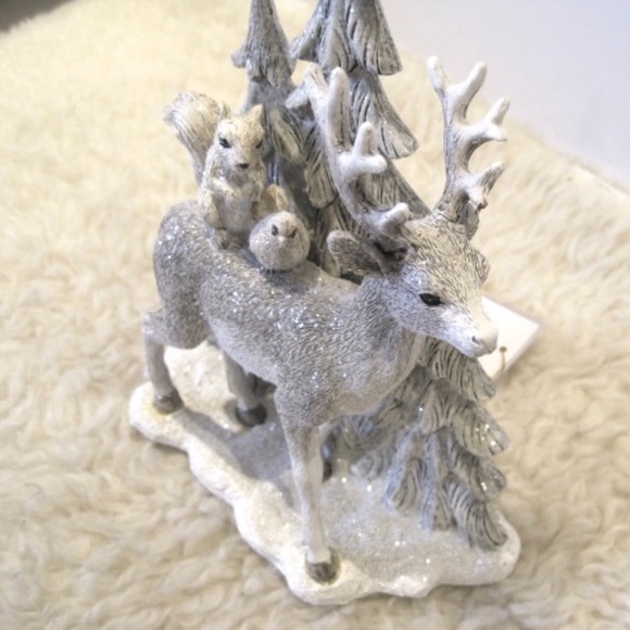 Deer Figurine w/Squirrel and Bird - Picture 4 of 6